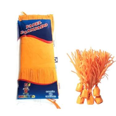 Imagem de Kit Papel Seda Laranja p/ Embalar Bala De Coco 240 Unidades - Genérica