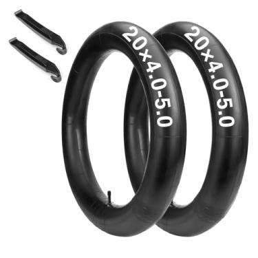 Imagem de WHEELO Pacote Com 2 Câmaras De Ar Para Bicicleta 20×4.0-5.0 Fat Tire: Câmara Resistente Válvula Schrader Av 32 Mm, Compatível 20X4.0, 20X4 1/4, 20X4.3, 20X4.4, 20X4.5, 20X4.80, 20X4.90, 20X5.0 Elétr