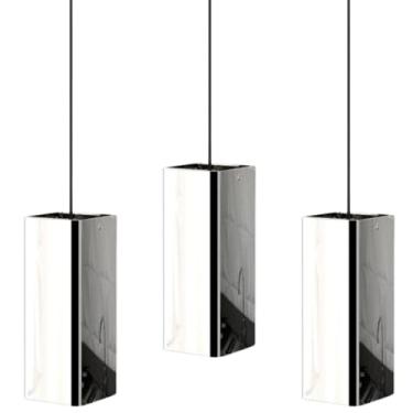 Imagem de Unidas Store, Kit 3 Pendentes Industrial Inox Quadrado Moderno U.ELG