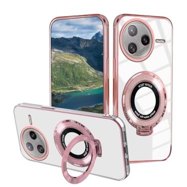 Imagem de Wousunly Capa compatível com Xiaomi Poco F7 Pro com suporte magnético, para capas de telefone Poco F7 Pro, acessórios de silicone transparentes, Funda, à prova de choque, capa protetora original de