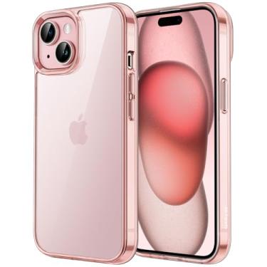Imagem de JETech Capa para iPhone 15 6,1 Polegadas, Case Protetora de Telefone à Prova de Choque Não-Amarelecimento, Capinha Parte Traseira Transparente Anti-Riscos (Rosa)