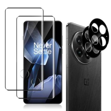 Imagem de MiKoyi Protetor de tela para OnePlus 13, pacote com 2 protetores de tela de vidro temperado + 2 protetores de lente de câmera, dureza 9H, cobertura total, desbloqueio de impressão digital para OnePlus