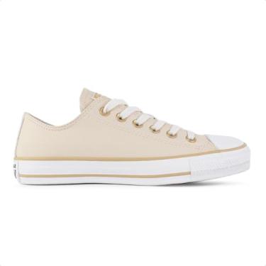 Imagem de Tênis Converse All Star Chuck Taylor Cano Baixo Couro Sintético Feminino (Bege, BR, Adulto, Numérico, 38)