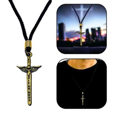 Imagem de Colar Cordão Espada de São Miguel Arcanjo Ouro Velho - FORNECEDOR 9