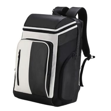 Imagem de YIJU Mochila de tênis com compartimento para calçados, bolsa multiuso para pickleball, bolsa de badminton para treinamento ao ar livre, Preto Branco