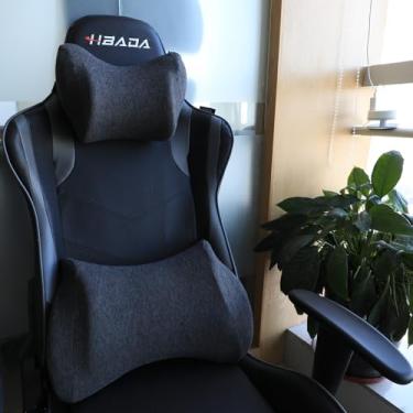 Imagem de Homuno Almofada de apoio lombar para carro, kit de travesseiro de pescoço de carro para alívio da dor com alça ajustável, travesseiro de encosto de cabeça de carro design ergonômico para conforto