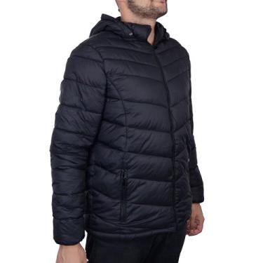 Imagem de Jaqueta Masculina Safira Nylon Peluciada Plus Size Preta - SF7717, G1