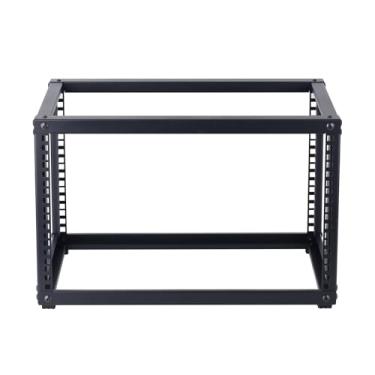 Imagem de FMUSER Rack de rede de estrutura aberta 6U, prateleira de rack de servidor para rede, servidor, equipamento de áudio e vídeo, rack AV de mesa