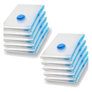 Imagem de Kit Sacos a Vácuo para Roupas, 60x80 cm, Kit para Viagem e Guarda Roupa, Reutilizável (4)