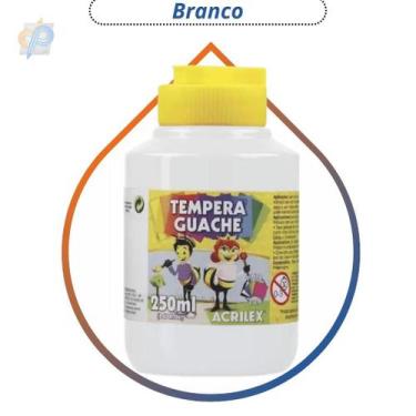 Imagem de Tinta Guache Acrilex 250 ml - Cores, Tinta Guache Branco