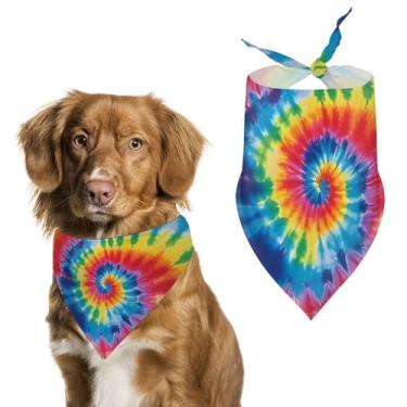 Imagem de Cachecol de poliéster com estampa de arco-íris Tie Dye - Tamanho único (70 x 30 cm)