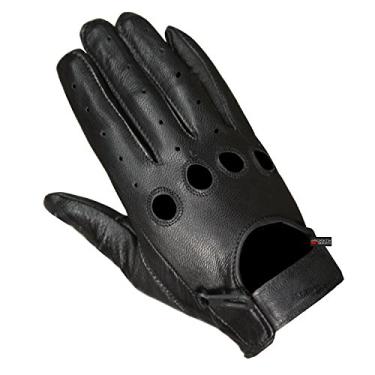 Imagem de Luvas pretas de couro de motociclista com ventilação para dirigirJackets 4 Bikes Small preto SL25-Black-S