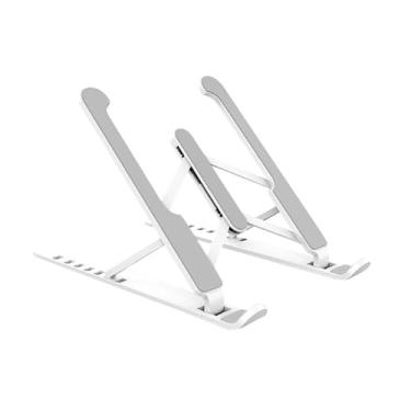 Imagem de Suporte Notebook Ergonômico Dobrável, 14-17,3 Polegadas, Ajustável 26-30 Graus, Capacidade 25kg, Branco
