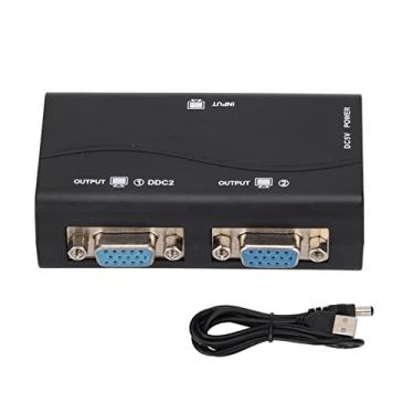 Imagem de BAFOVY VGA Splitter 1 Em 2 Out, Tela Dividida ABS VGA Banhada a Ouro Com 1080p Com Módulo de Amplificação de Sinal Embutido para Transmissão de Longa Distância, Resolução de 1920 X