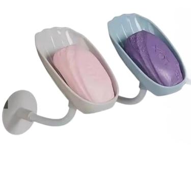 Imagem de Kit 2 Saboneteiras com Ventosa para Ban 3.41heiro – Fixação Segura e Prática na Pia com Saída de Água(2 unidades - Aleatório)