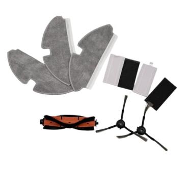 Imagem de Warmforwel Kit de acessórios originais compatível com aspirador robótico Dreame Mova M1/Trouver M1, 1 escova principal, 2 escovas laterais, 2 filtros HEPA, 3 almofadas de pano para esfregão