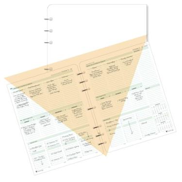 Imagem de Planner Pad Organizador de 12 meses de funil de 3 camadas de folhas soltas de 7 furos, outubro de 2025 a setembro de 2026, tinta verde macia, 21 cm x 28 cm