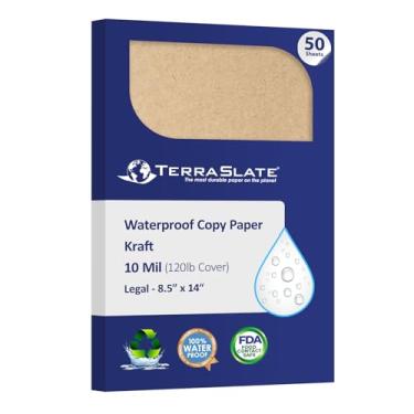 Imagem de Papel para impressora à prova d'água | Papel de cópia para impressora | 21,6 cm x 35,5 cm | Papel Kraft | Compatível com impressora a laser, máquina de cópia e prensa digital | 50 folhas à prova