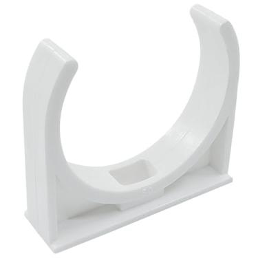 Imagem de BokWin Grampos de tubos de água de PVC em forma de U, pacote com 30, fivelas de PVC branco em forma de U de 50 mm para bandejas de TV/tubos/suporte de mangueira, clipes de instalação rápida para
