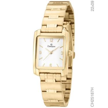 Imagem de Relógio CHAMPION feminino quadrado dourado CH25187H