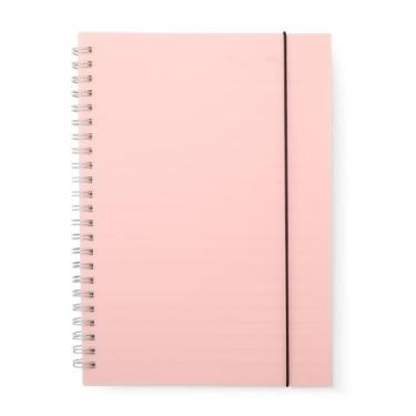 Imagem de Caderno A5 capa plástica elástico para lacre folhas marfim com pauta(Rosa)