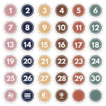 Imagem de WALENGIF Boho Line up Spots for Classroom - 36 peças de adesivos de números para sala de aula, adesivos de chão com pontos para salas de aula, forro de volta às aulas, material pré-escolar