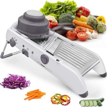 Imagem de Fatiador Mandolin Profissional Cortador Legumes Frutas Inox, Alira Home