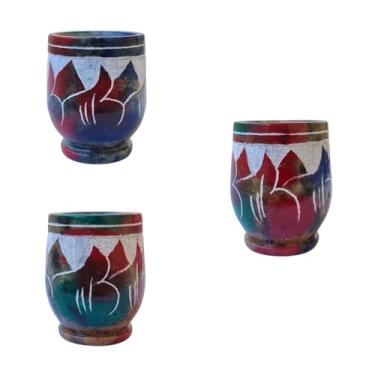 Imagem de Kit 3 Copos De Dose Pedra Sabão 50 ml Ideal Cachaça Tequila Presente Pais