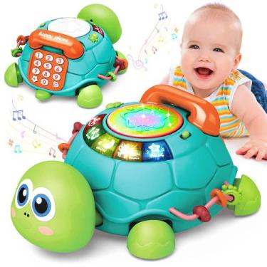 Imagem de Brinquedo musical Turtle Crawling Baby de 6 a 18 meses com luz e som -