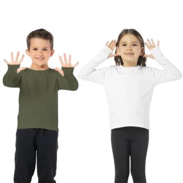 Imagem de Kit Segunda Pele Infantil Térmica Branca E Verde Flanelado - Vrasalon,