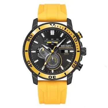 Imagem de Relógio Esportivo Estilo Casual Pulseira De Silicone Resistente à água 3atm Amarelo