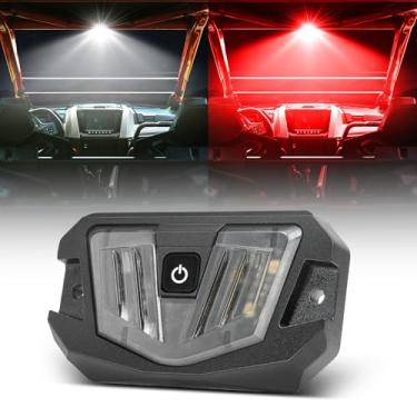 Imagem de V-Pro UTV Dome Light, 12V Universal Roll Bar Mount LED Dome Light IP68 Impermeável Alumínio para UTV Polaris RZR Can Am Kawasaki Pioneer ATV Golf Cart SXS Car Truck - Branco/Vermelho