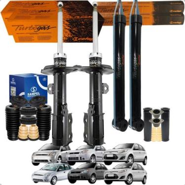 Imagem de Kit 4 Amortecedor Completo Coifa Batente Coxim Dianteiro Traseiro Ford