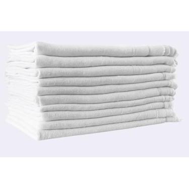 Imagem de Kit 10 Pano de Chão Grande 100% Algodão Alvejado Boa Absorção Formato Duplo (saco) Fácil de Lavar Tamanho 75x65cm