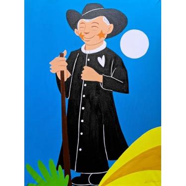 Imagem de Quadro Artístico Padim Ciço, Pintura Acrílica sobre Tela, 60x80 cm, Estilo New Pop Art, por Ailton Teodoro