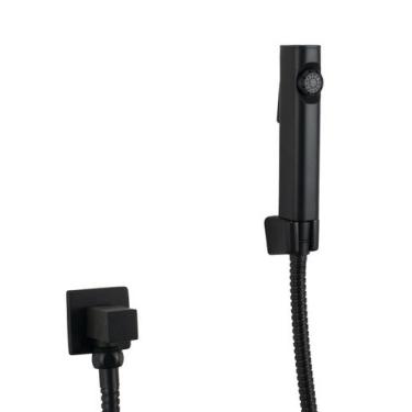 Imagem de Ducha Higienica Preto Fosco Retangular com Registro 1/4 de Volta - AMG