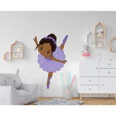 Imagem de Adesivo De Parede Bailarina Com Roupa Lilás - Lojinha Da Luc Adesivos