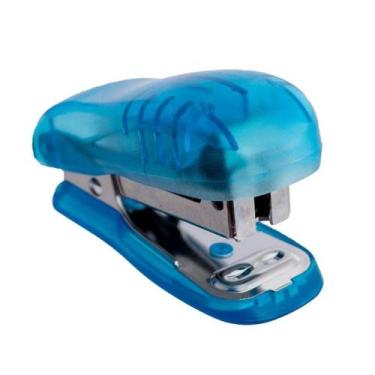 Imagem de Grampeador Mini Colorido para 10 Folhas GR2127T Lurs, Azul