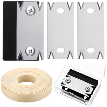 Imagem de Otoolling Aparador de faixas de borda com 3 peças de lâminas e rolo de 15 m, estojo de armazenamento para cortador de borda de bétula tiras de madeira com adesivo quente para marcenaria