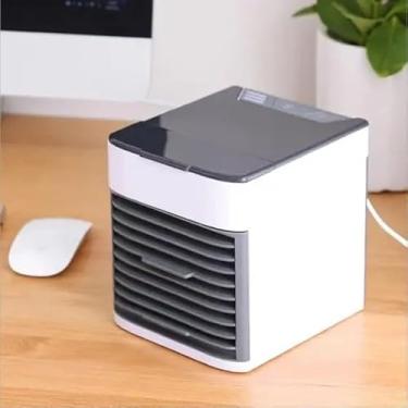 Imagem de Mini Climatizador USB Ar‑Condicionado Portátil Pessoal Silencioso 3 Velocidades Tanque 750 ml Umidifica E Purifica