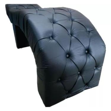 Imagem de Maca para Estética Luxo Preto Tecido Sintético com Capitone Estofados 