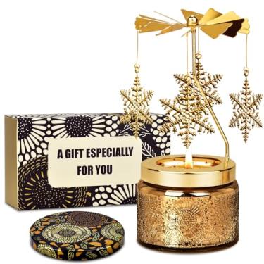 Imagem de Nialnant Presentes para mulheres, mãe, avó, flocos de neve de Natal exclusivos, velas perfumadas giratórias, presentes de aniversário, meias de Natal, presente de ano novo