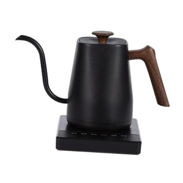 Imagem de Generic Chaleira elétrica com controle de temperatura, proteção contra fervura a seco, 1000 W, prática, resistente, aquecimento rápido, 0,8 L para ferver água, Grão de Madeira Preta