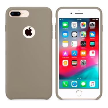 Imagem de Case Capa Capinha Silicone Aveludado pra iPhone 5 e 5SE (Cinza)