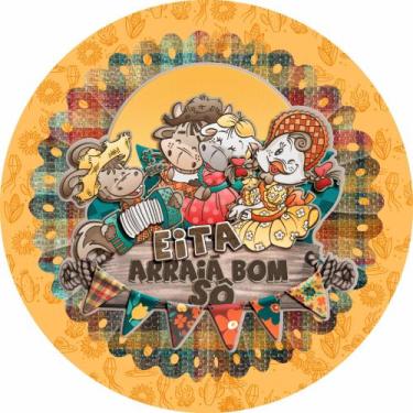 Imagem de Painel de Lona Redondo Festa Junina Arraiá dos Bichos - Fabrika De Fes