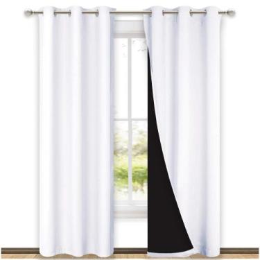 Imagem de Cortinas NICETOWN White Blackout com 213 cm de comprimento com forro p