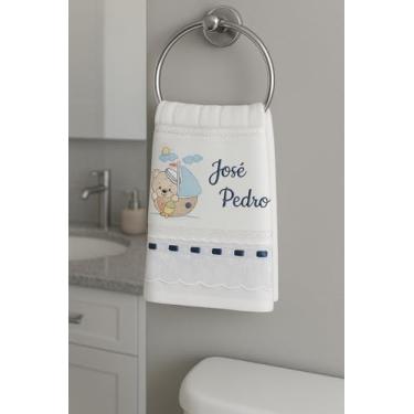 Imagem de Toalha Bordada Personalizada com Nome Infantil, ursinho