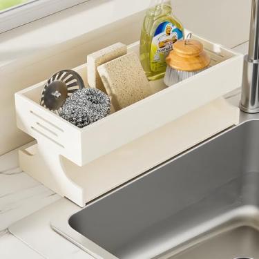 Imagem de Suporte de esponja para pia de cozinha, organizador de pia resistente, organizadores e armazenamento de bancada de cozinha, escorredor de esponja à prova de ferrugem para dispensador de sabonete