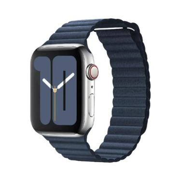 Imagem de Pulseira De Couro Para Apple Watch De 45mm 44mm 40mm 41mm 49mm 42mm, B