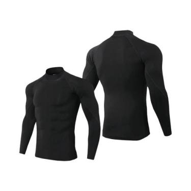 Imagem de Camiseta De Compressão Masculina De Manga Longa Para Corrida, Secagem 